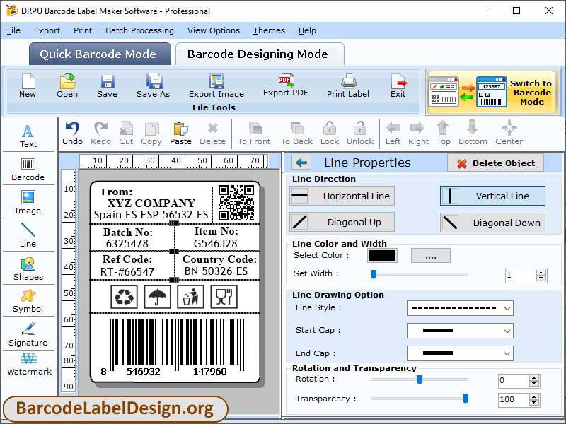Professional Barcode Labels Tool software